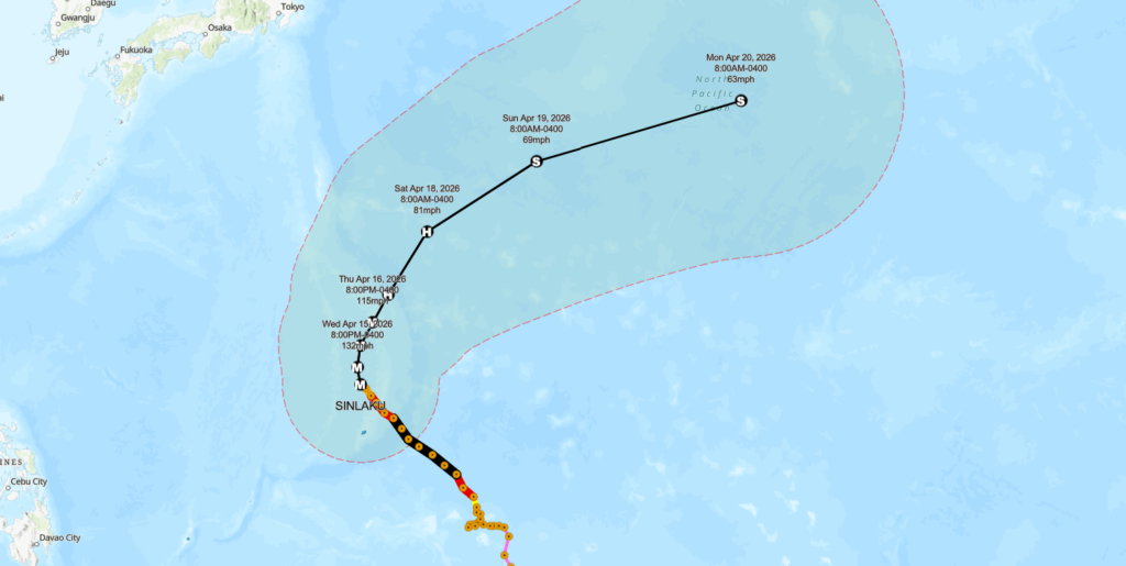 Saipan Super Typhoon Sinlaku deployment planning